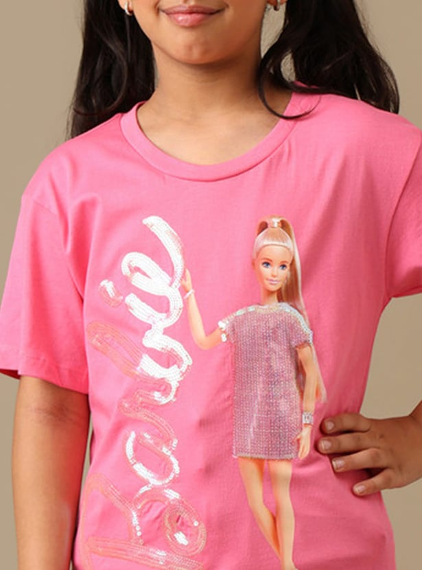 KIDSVILLE Girls Barbie Print T-shirt