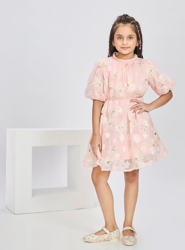 PEPPERMINT Girls Embroidered A-line Dress