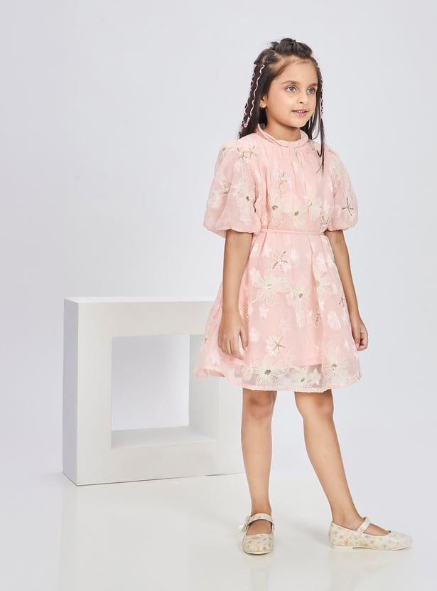 PEPPERMINT Girls Embroidered A-line Dress