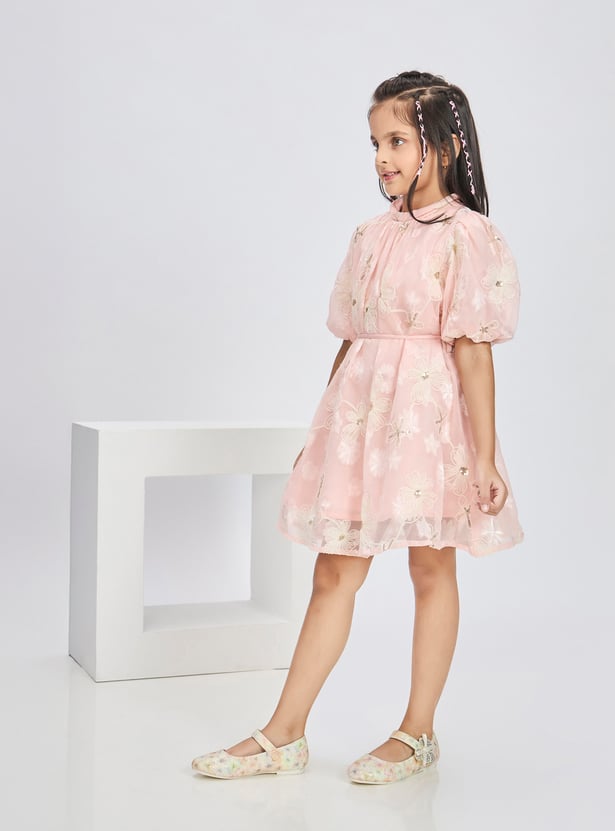 PEPPERMINT Girls Embroidered A-line Dress