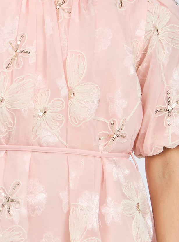 PEPPERMINT Girls Embroidered A-line Dress