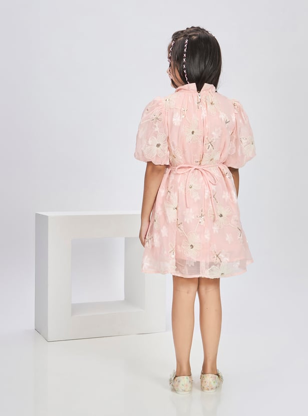PEPPERMINT Girls Embroidered A-line Dress