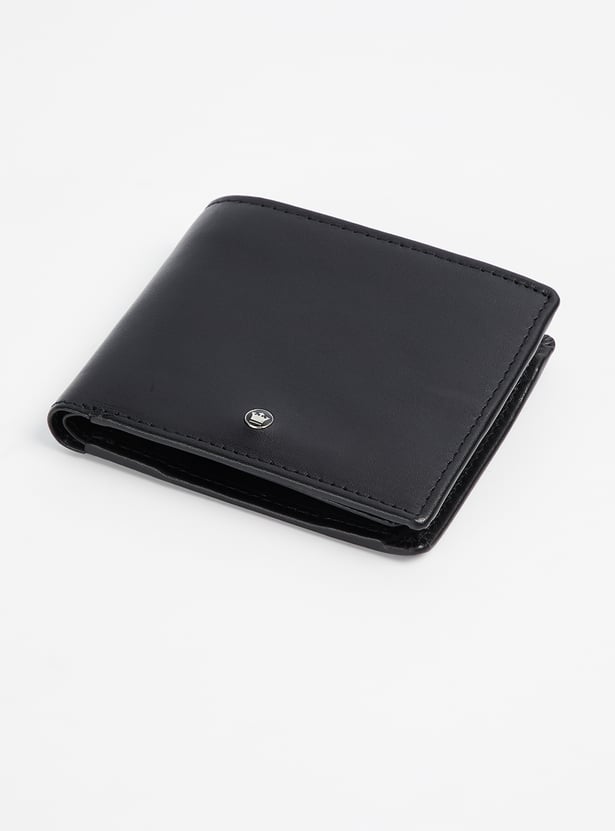 LOUIS PHILIPPE Solid Bi-Fold Leather Wallet