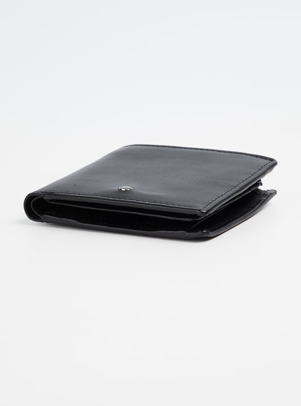 LOUIS PHILIPPE Solid Bi-Fold Leather Wallet