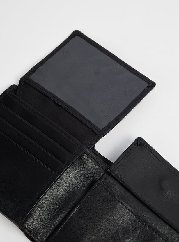LOUIS PHILIPPE Solid Bi-Fold Leather Wallet