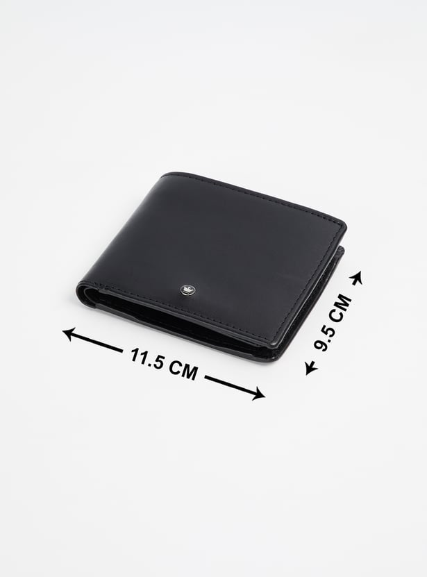 LOUIS PHILIPPE Solid Bi-Fold Leather Wallet