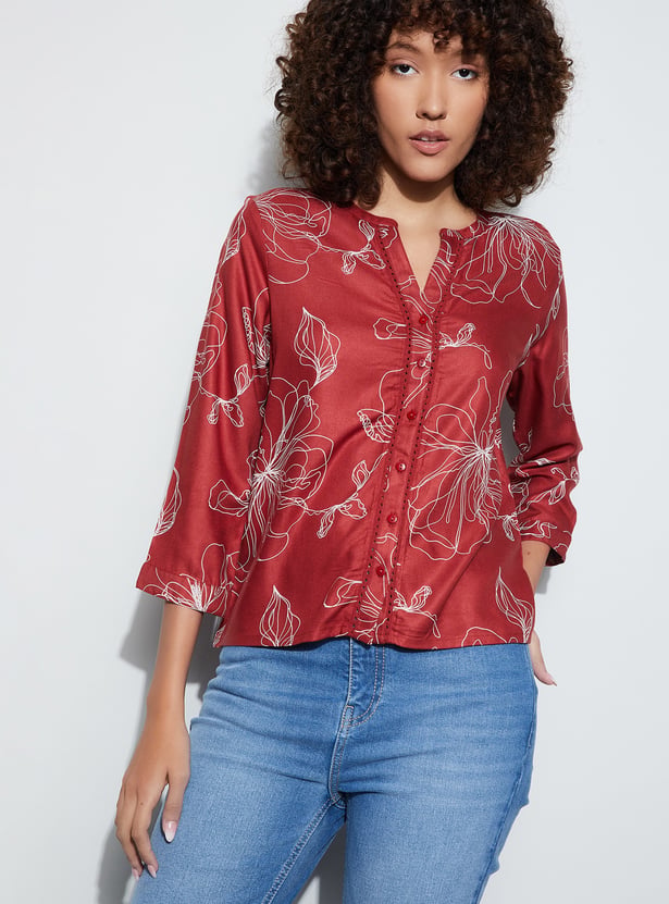 FAME FOREVER Floral Print Top