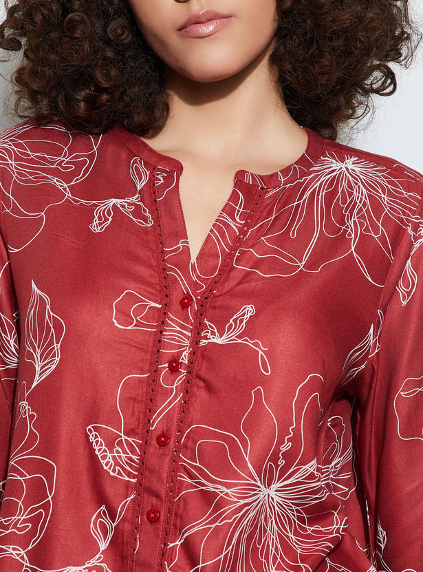 FAME FOREVER Floral Print Top