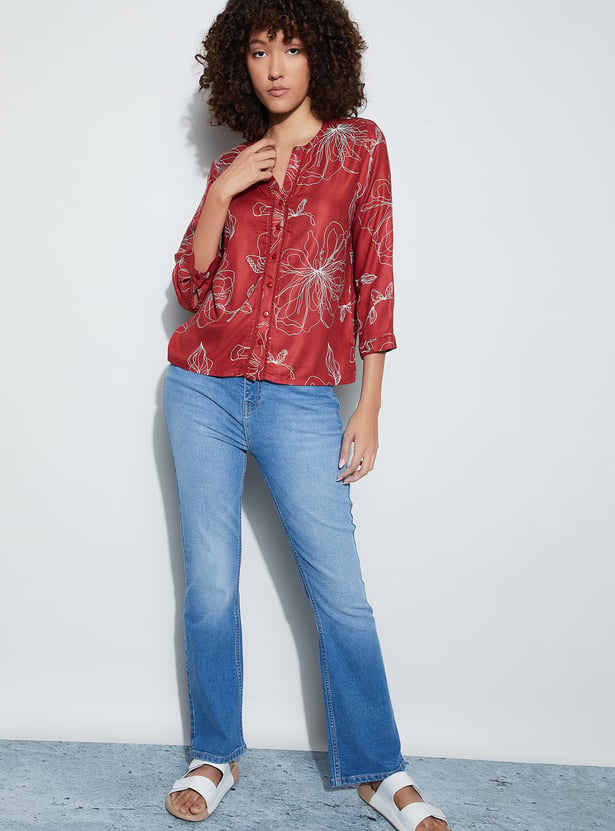 FAME FOREVER Floral Print Top