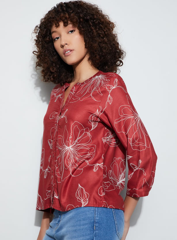 FAME FOREVER Floral Print Top