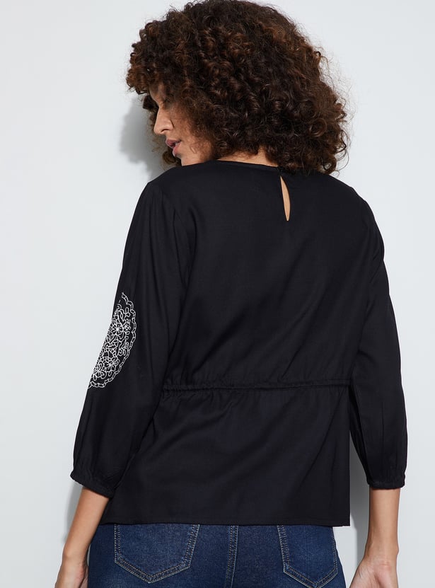 FAME FOREVER Embroidered Top