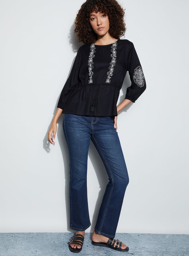 FAME FOREVER Embroidered Top