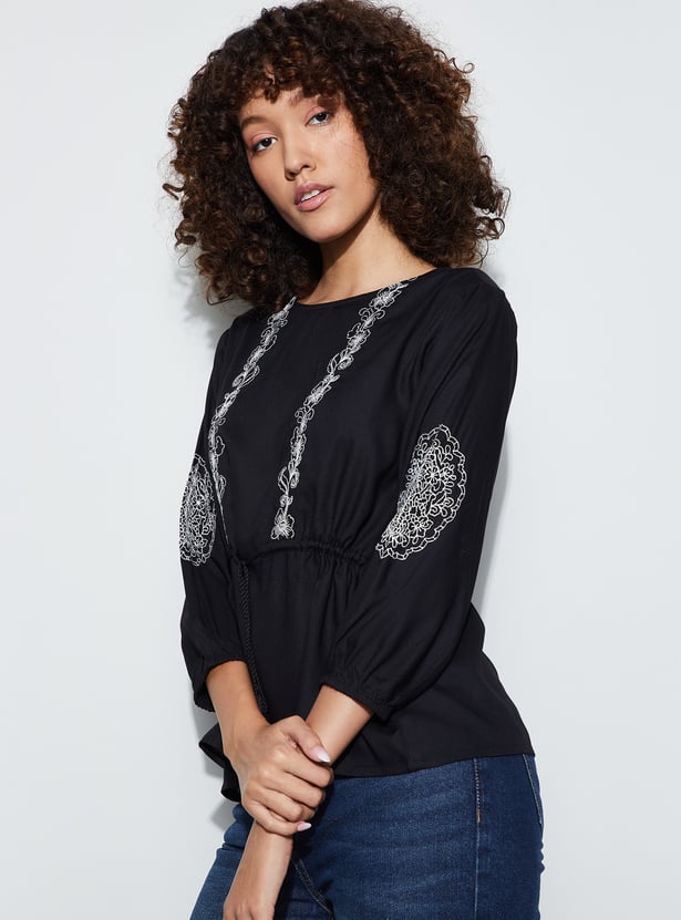 FAME FOREVER Embroidered Top
