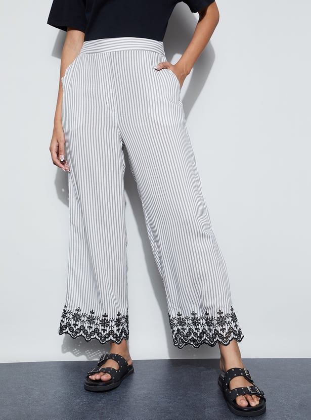 FAME FOREVER Striped Palazzos
