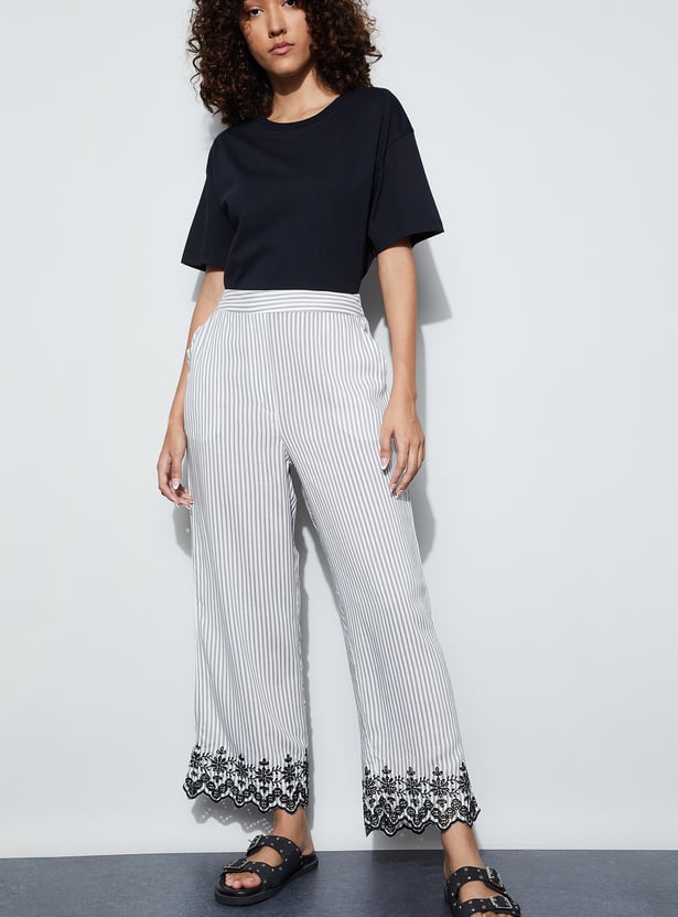 FAME FOREVER Striped Palazzos
