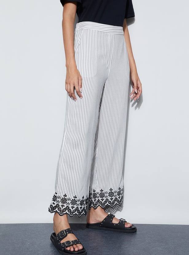 FAME FOREVER Striped Palazzos