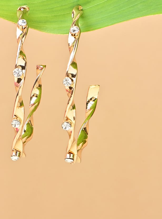 TONIQ Embellished Hoops Earrings