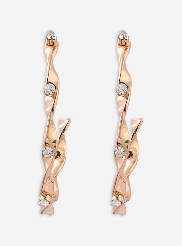TONIQ Embellished Hoops Earrings