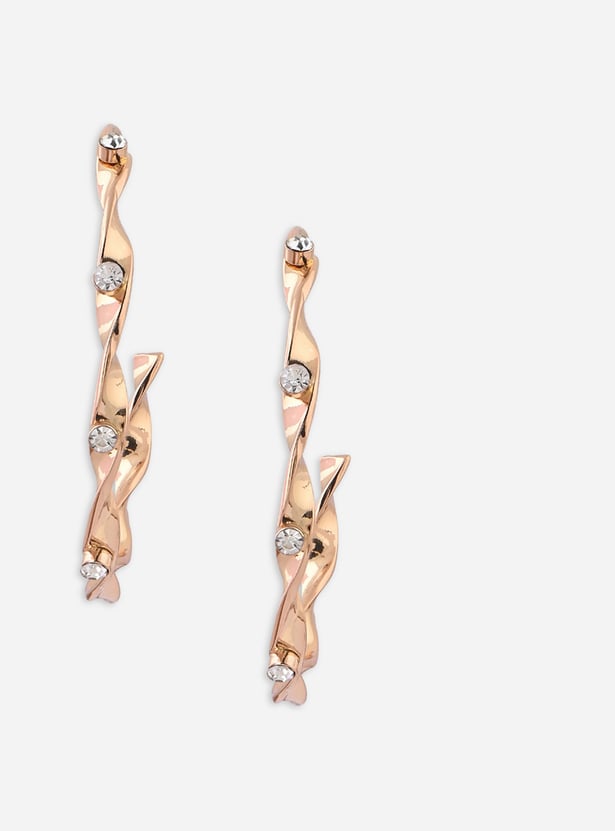 TONIQ Embellished Hoops Earrings