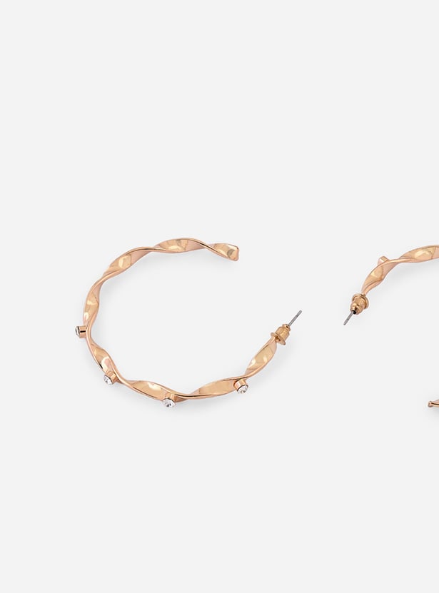 TONIQ Embellished Hoops Earrings
