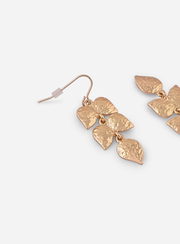 TONIQ Plated Dented Dangler Earrings