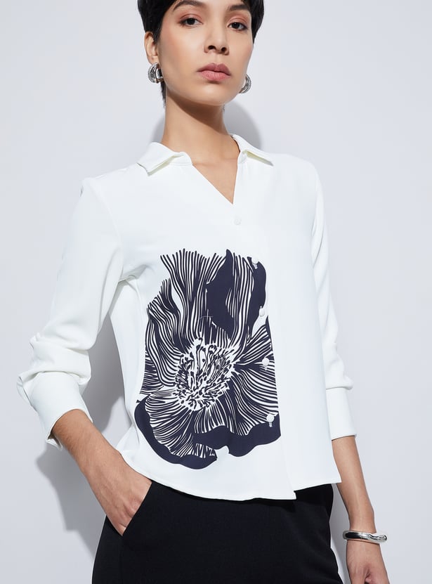 CODE Floral Print Shirt