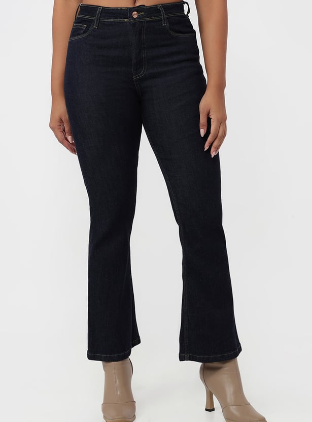 KRAUS Whiskered High-Rise Flared Jeans