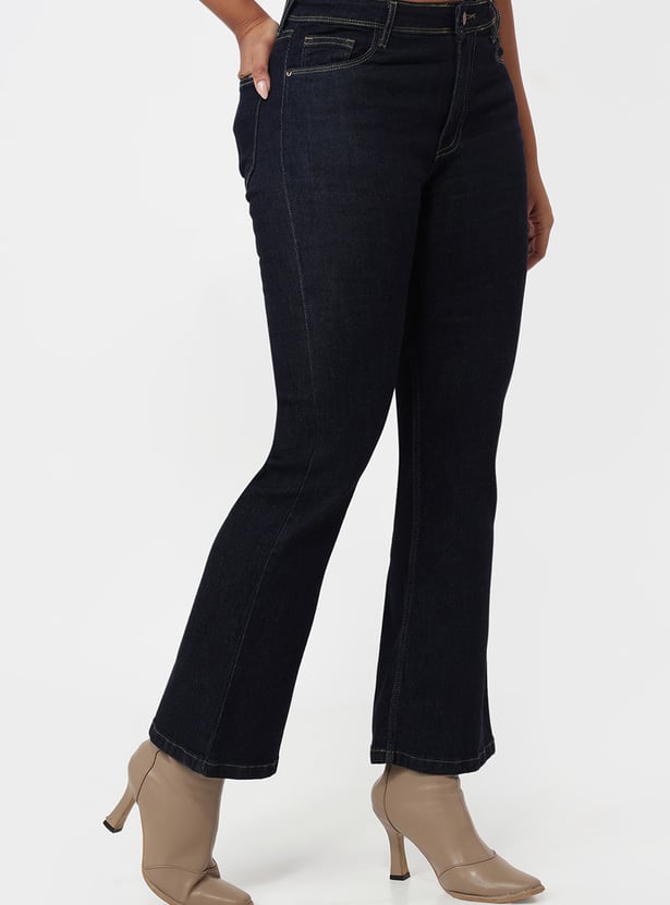 KRAUS Whiskered High-Rise Flared Jeans