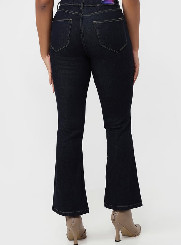 KRAUS Whiskered High-Rise Flared Jeans