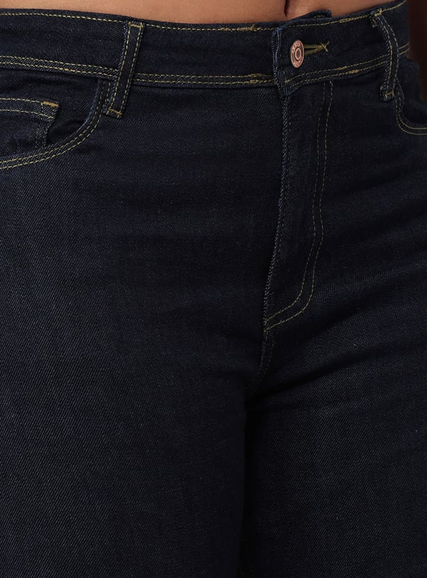 KRAUS Whiskered High-Rise Flared Jeans