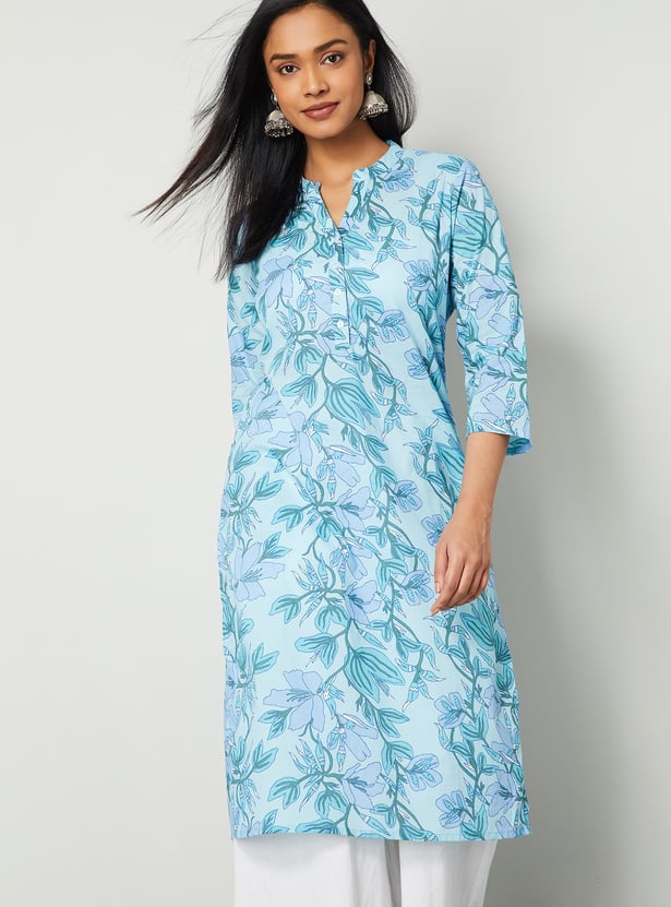 MELANGE Floral Print Straight Kurta