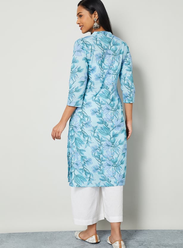 MELANGE Floral Print Straight Kurta