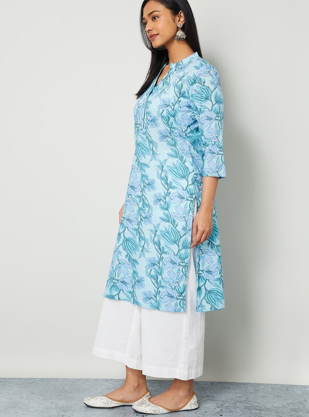 MELANGE Floral Print Straight Kurta