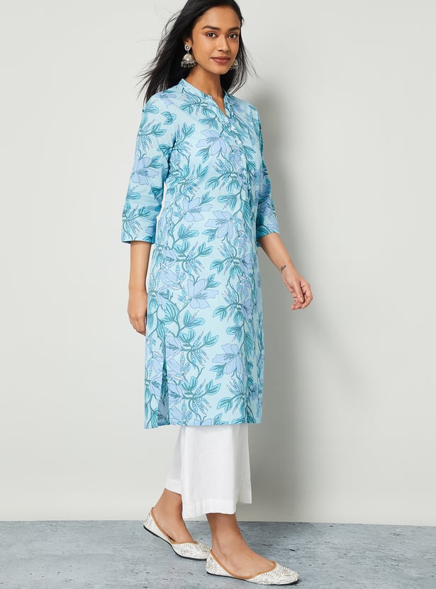 MELANGE Floral Print Straight Kurta