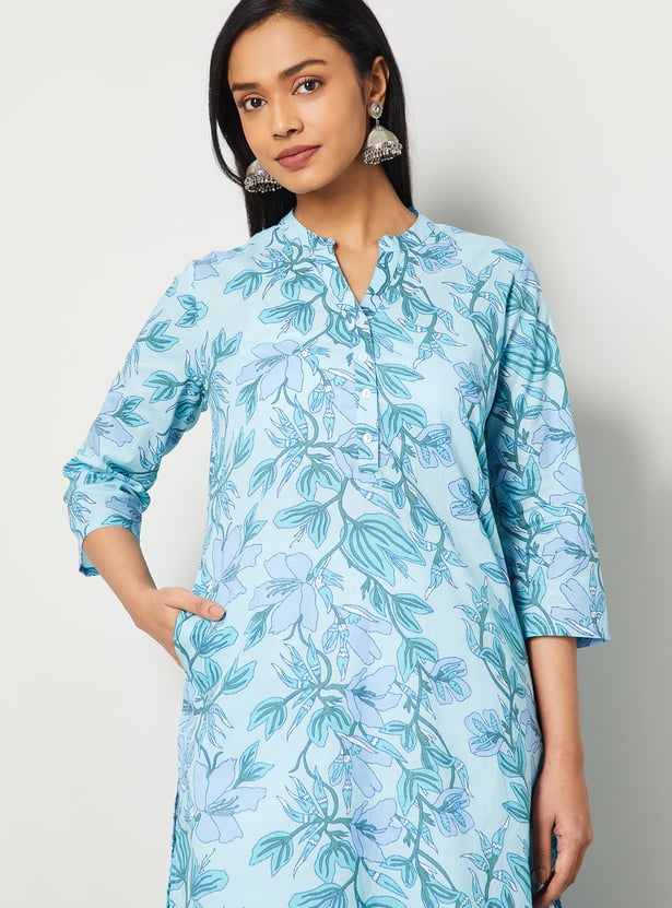MELANGE Floral Print Straight Kurta