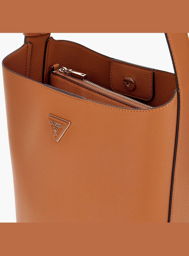 GUESS Meridian II Textured Bucket Bag with Pouch