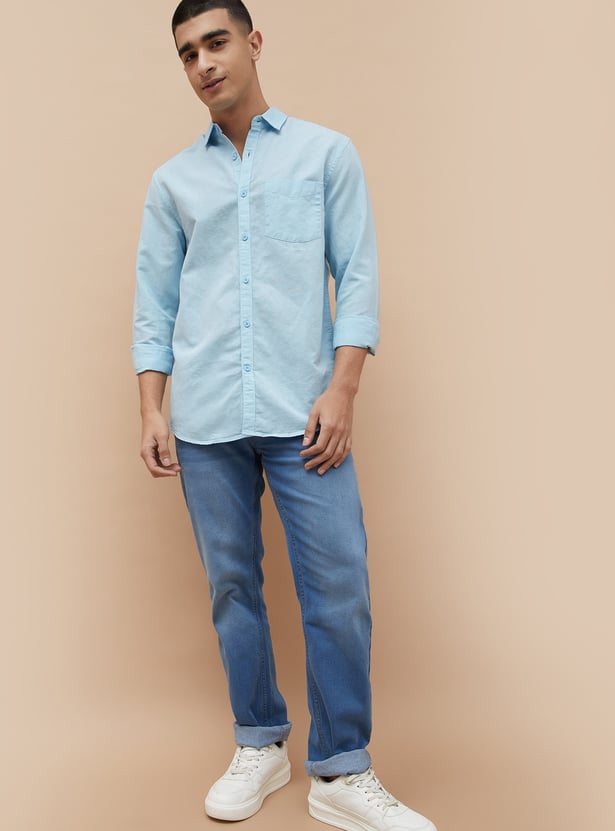 FAME FOREVER Solid Slim Fit Shirt