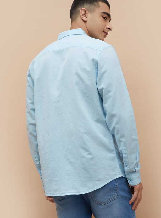 FAME FOREVER Solid Slim Fit Shirt