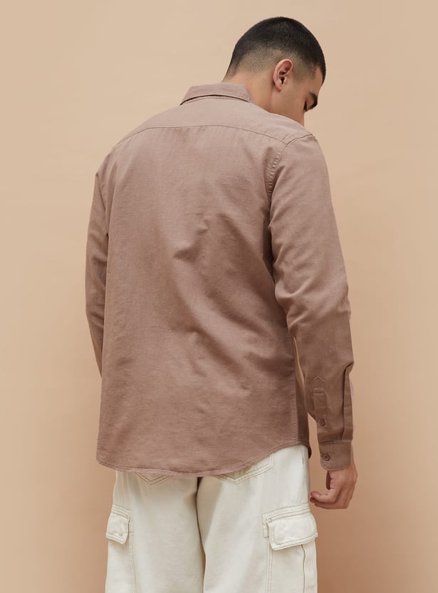 FAME FOREVER Solid Slim Fit Shirt