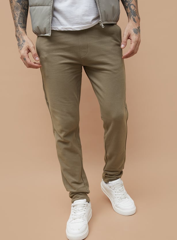 FAME FOREVER Solid Slim Fit Track Pants