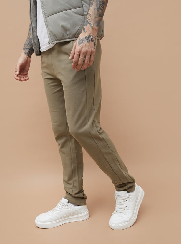 FAME FOREVER Solid Slim Fit Track Pants