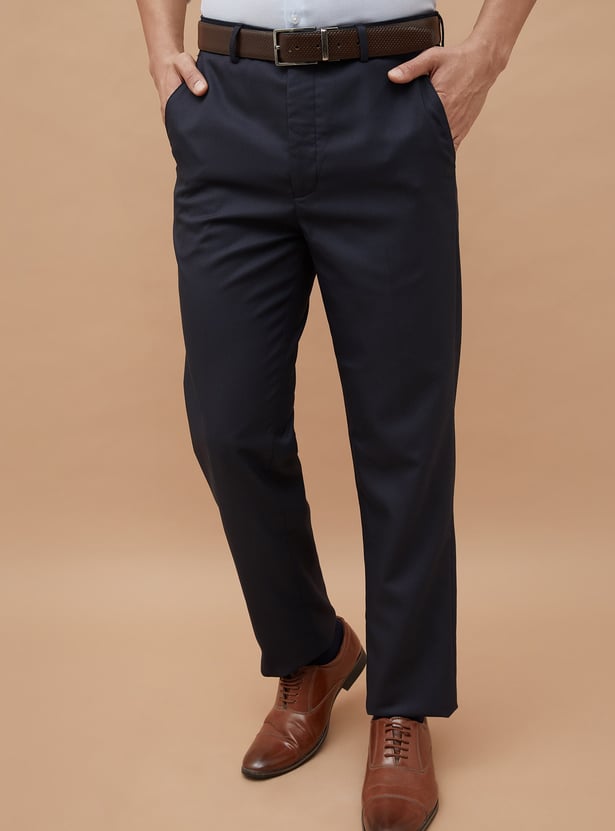 CODE Textured Slim Tapered Formal Trousers