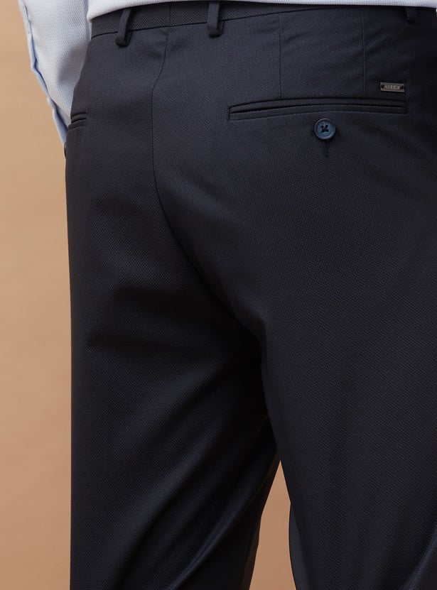 CODE Textured Slim Tapered Formal Trousers