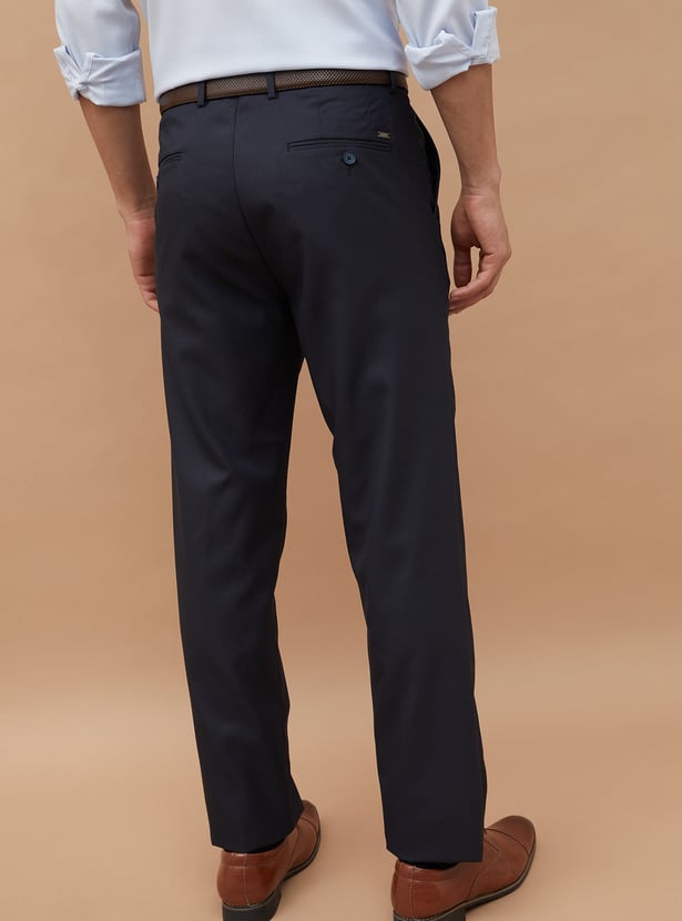 CODE Textured Slim Tapered Formal Trousers