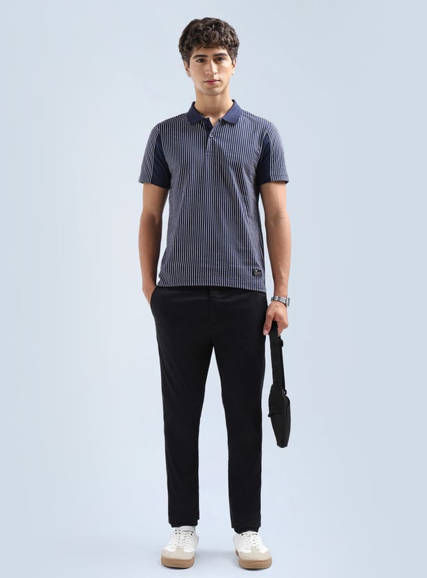 FLYING MACHINE Solid Slim Tapered Trousers