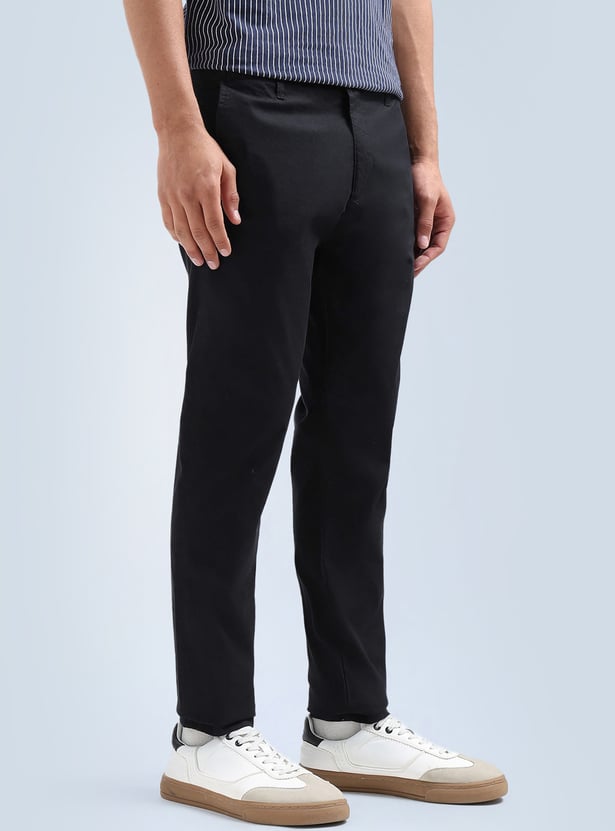 FLYING MACHINE Solid Slim Tapered Trousers