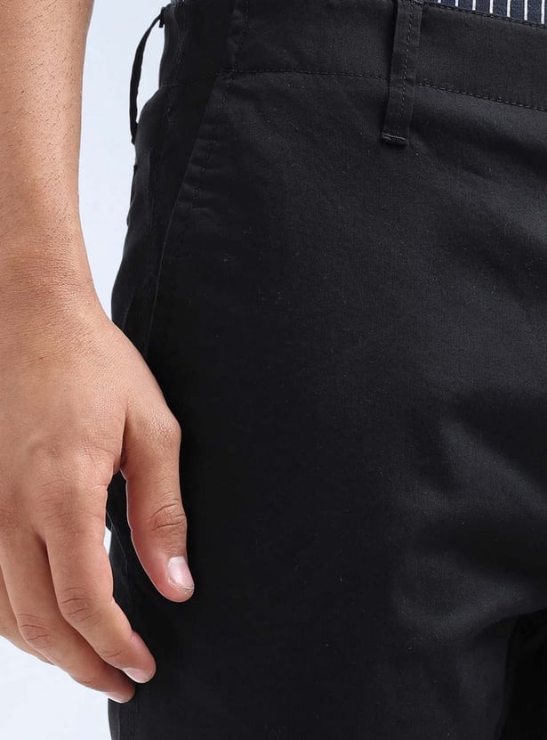 FLYING MACHINE Solid Slim Tapered Trousers