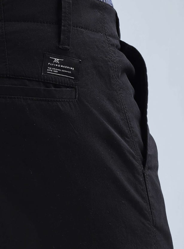 FLYING MACHINE Solid Slim Tapered Trousers