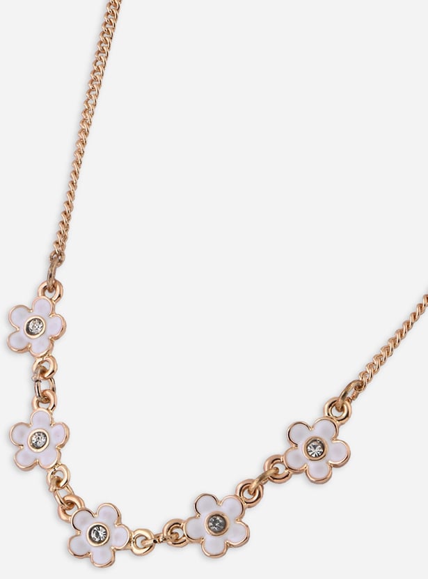 TONIQ Embellished Floral Necklace