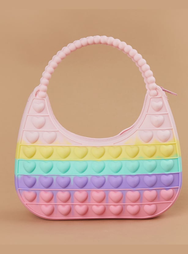 FAME FOREVER Heart Motif Handheld Bag